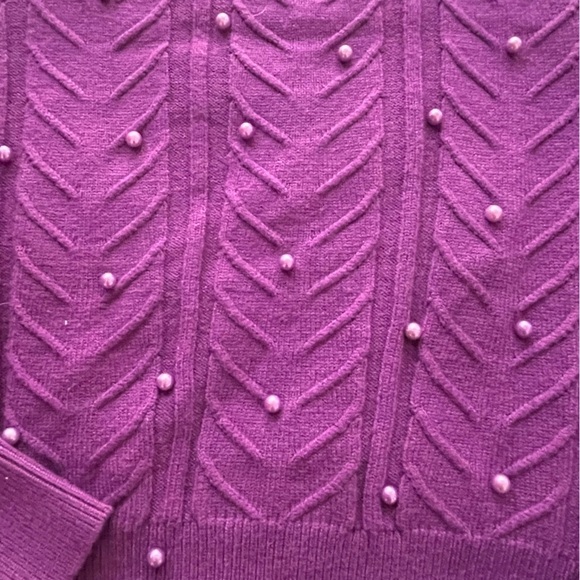 Purple Pearl Sweater Cable Knit Skirt Set - Picture 10 of 10